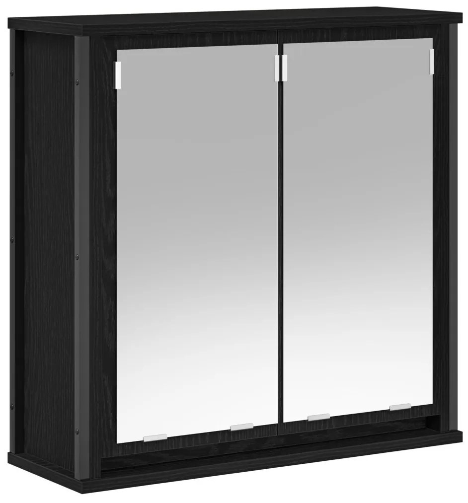 vidaXL Fürdőszoba bútor szett 5 pcs Fekete 76.5 x 35 x 95 cm Faanyag