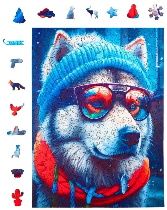 Alex, az alaszkai malamut fa puzzle