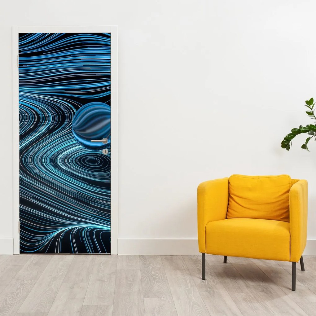 Fotótapéta ajtóra - Kék absztrakció (95x205cm)