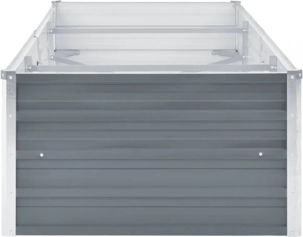 Szürke horganyzott acél kerti virágtartó 240 x 80 x 45 cm