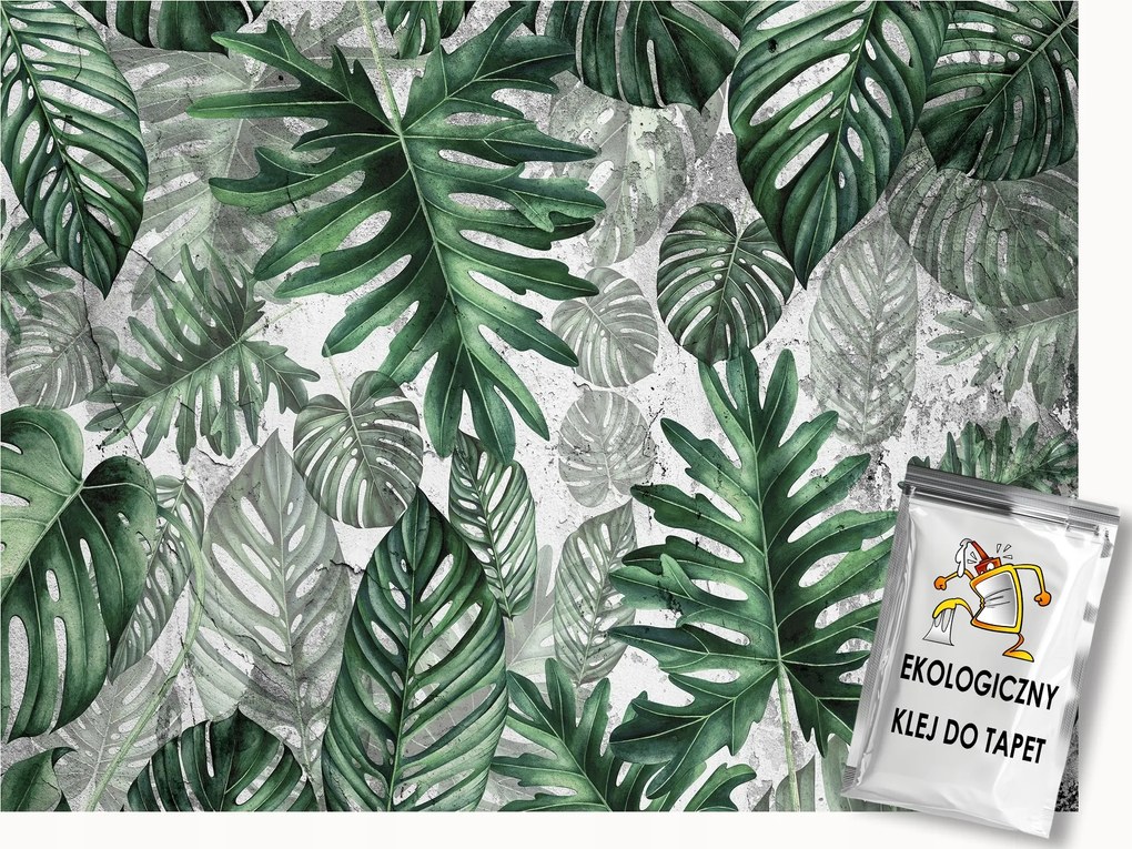 Fotótapéta Flizelina Trópusi Levelek Monstera Pálma Zöld 300x210 ragasztó