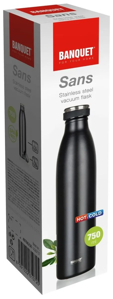 Banquet rozsdamentes termosz SANS 750 ml, fekete