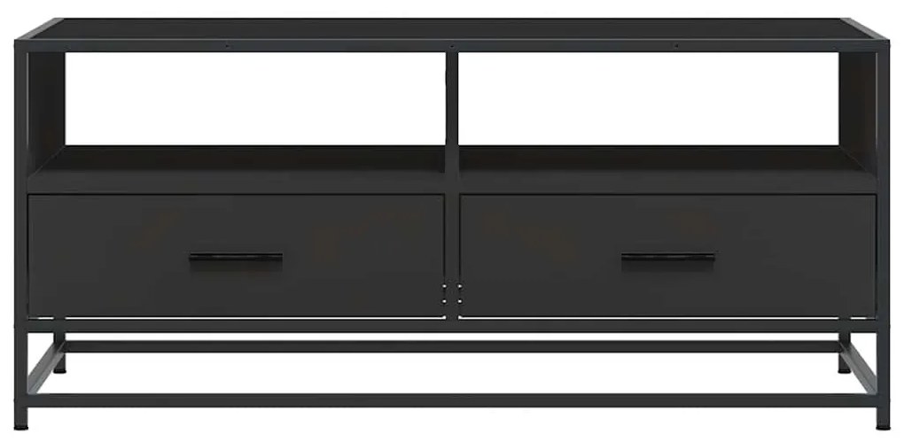 Fekete szerelt fa és fém dohányzóasztal 100 x 50 x 45 cm