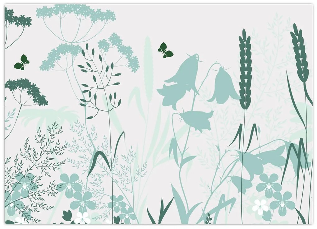 Üveg kép - rét vektor (70x50 cm)