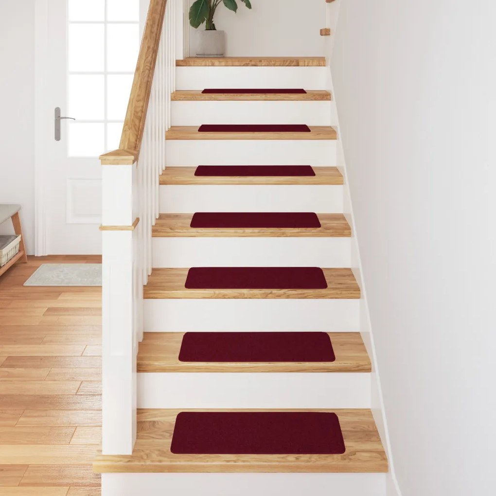 Lépcsőszőnyegek Latex Háttal Bordeaux 25x60 cm