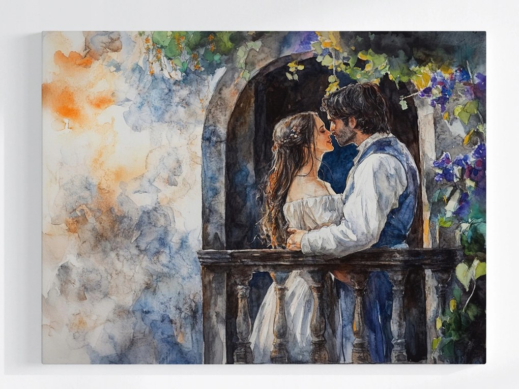 Poszter Akvarell Rómeó És Júlia Pár Szerelem Romantika 80x60