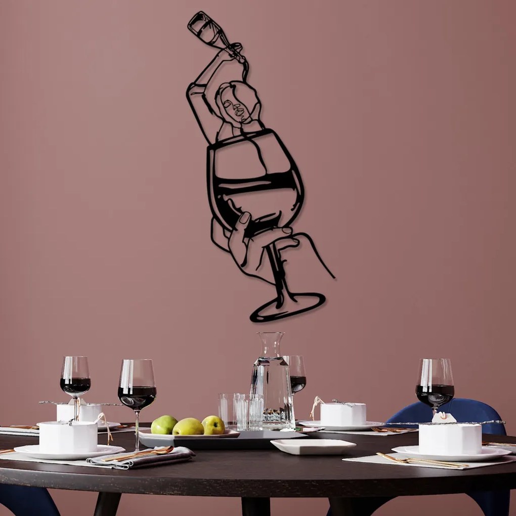 Bicchiere fém fali dekoráció, 33×69 cm