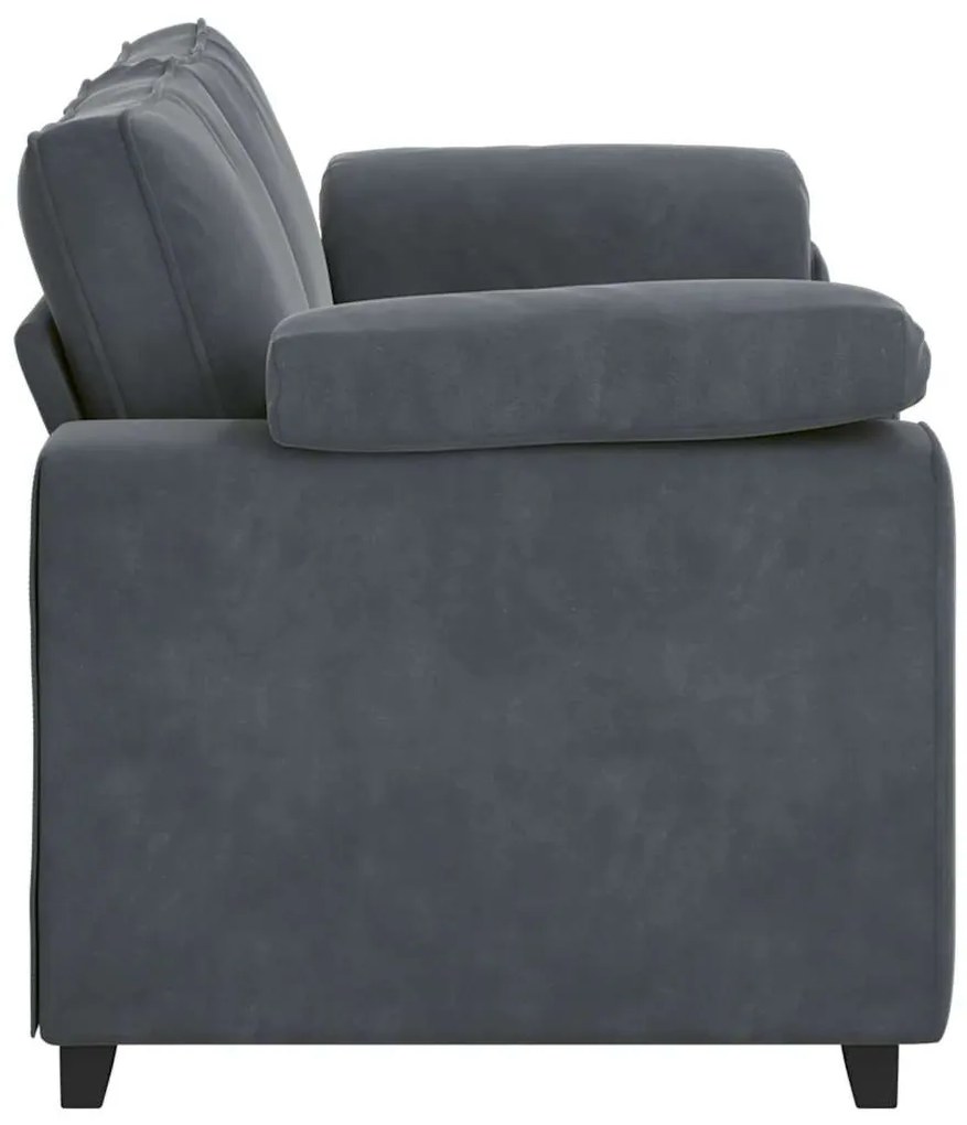 sötétszürke bársony loveseat kanapé 140 cm
