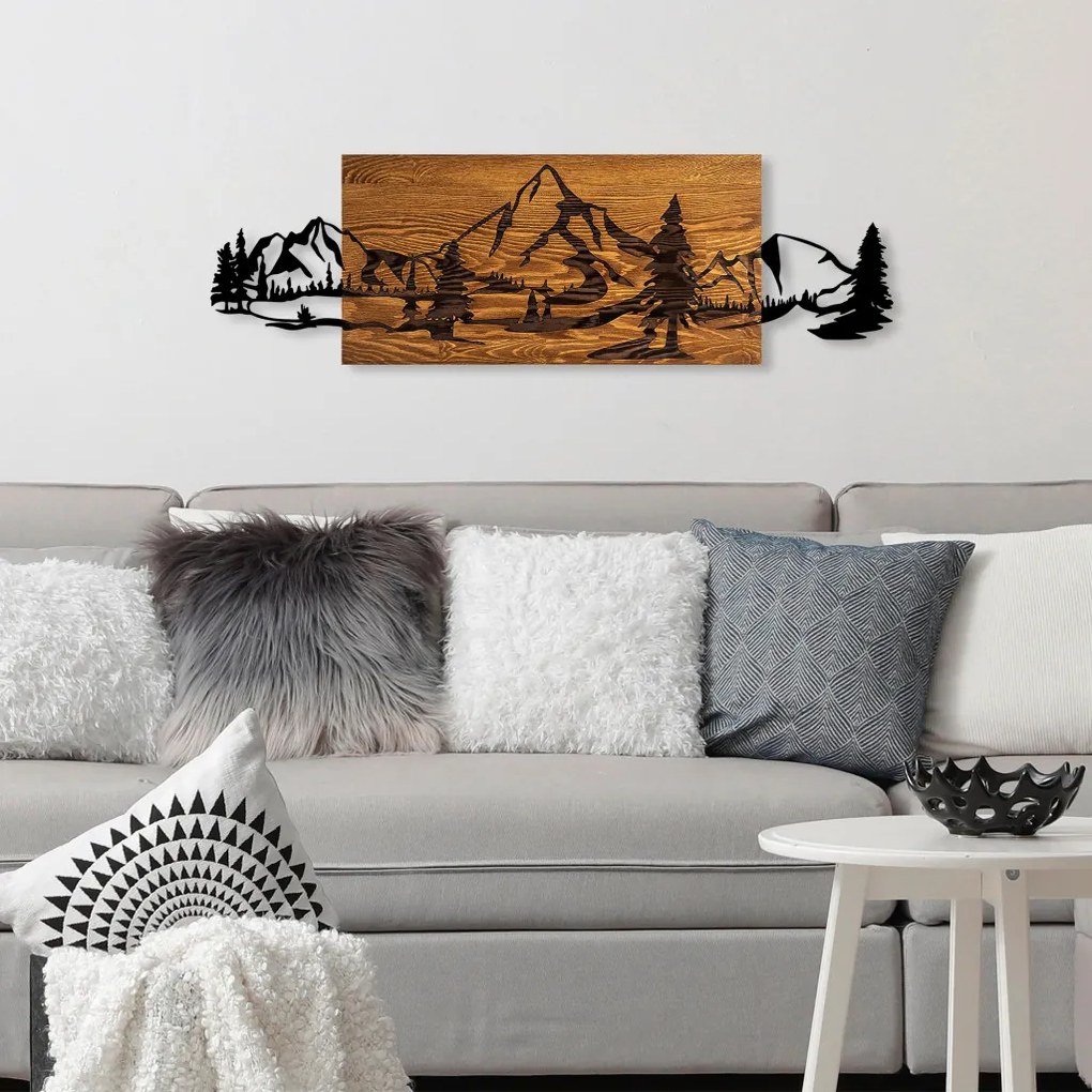 Mountain Range fa-fém faldekoráció