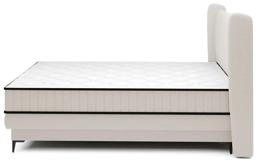 Kontinentális franciaágy 160 cm Dalmo 160 (ágyráccsal) (tárolóhellyel) (fehér + fekete). 1099662