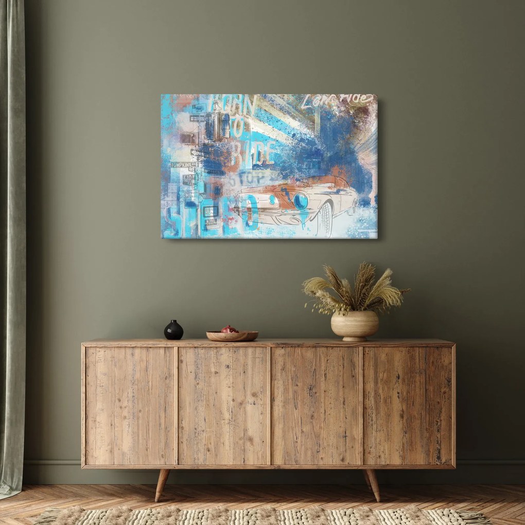 Kép - lovaglásra született, kék tónusok (90x60 cm)