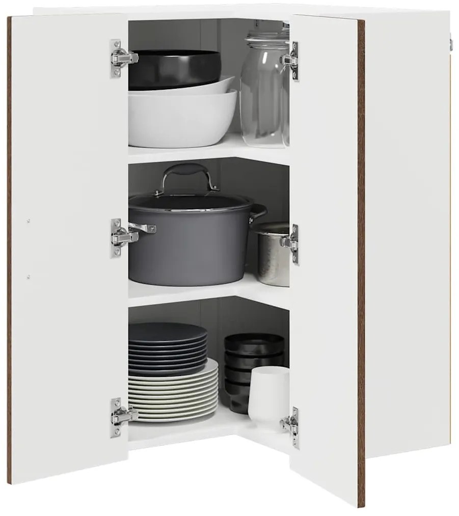 Fali konyhaszekrény ajtóval Barna Tölgy 57 x 57 x 80 cm Faanyag