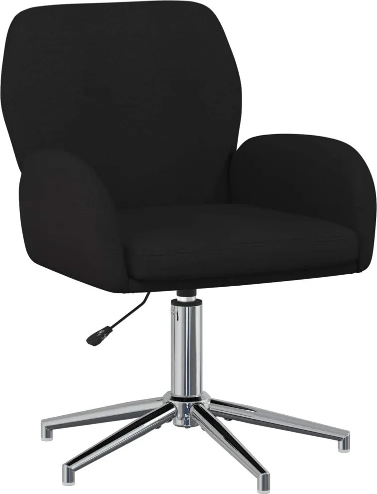 vidaXL forgatható íróasztali szék 54 x 58 x 90 cm Fekete Szövet