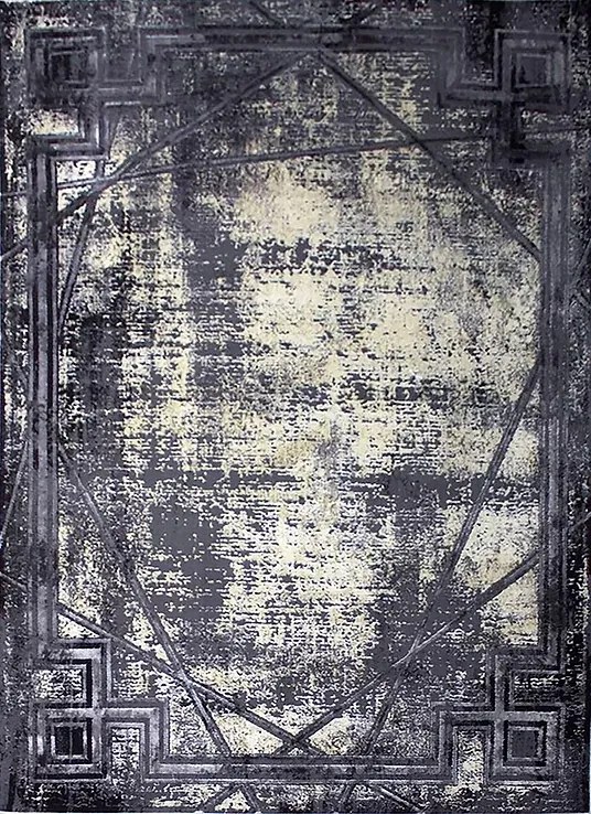 Szőnyeg 200x290 Szürke Fényes Kivágott 2x3 Retro