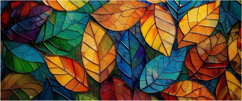 Kép - Levélmozaik (120x50 cm)