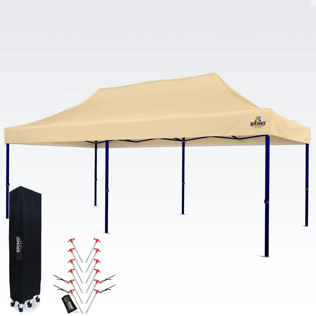 Vízálló Party Sátor 3x6m – Gondtalan Ünneplés 16,5m² Tető alatt - 3 oldalfal nélkül - Bézs