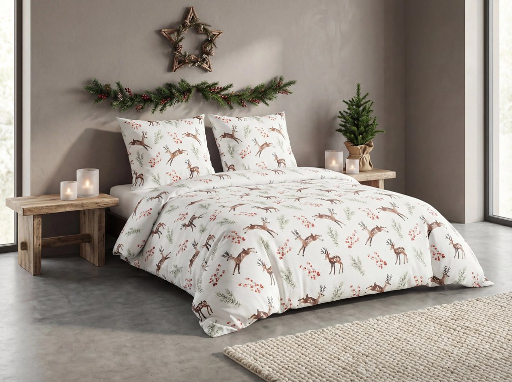 Renforcé pamut ágynemű ROXY NOEL világoszöld Ágyneműhuzat mérete: 80 x 80 cm | 135 x 200 cm