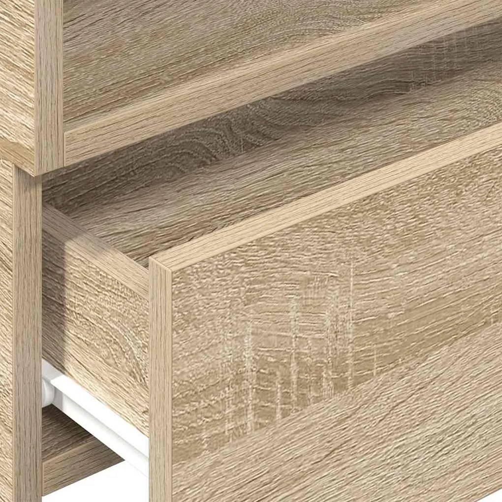 2 db sonoma tölgy falra szerelhető éjjeliszekrény 45x26x28,5 cm