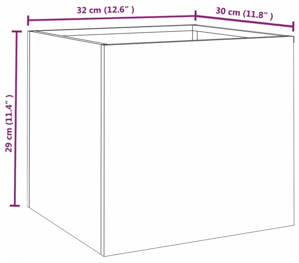 vidaXL 2 db corten acél növénytartó 32 x 30 x 29 cm