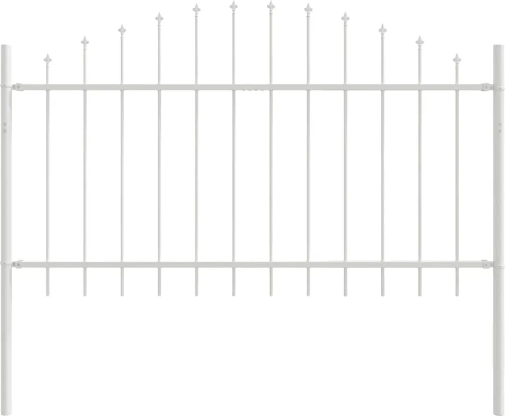 vidaXL Kerti Kerítés Fehér 170 x 140 cm Porszórt acél