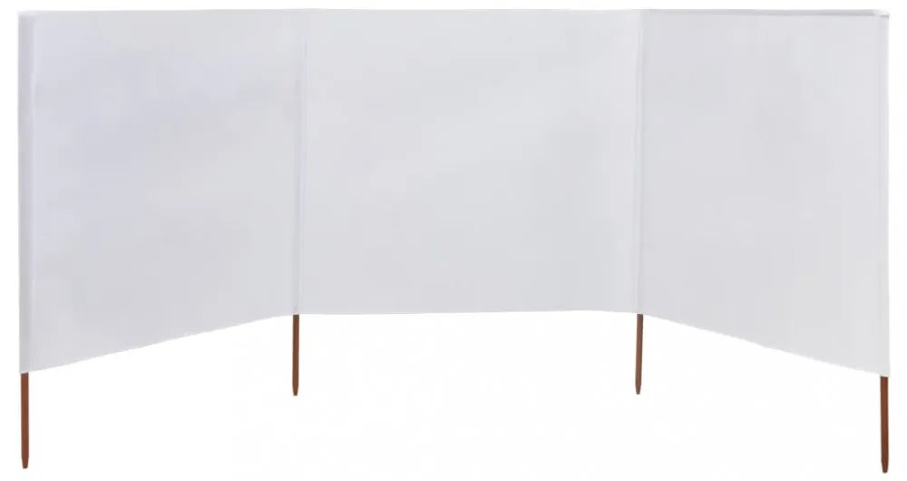 3 paneles homokfehér szövet szélfogó 400 x 80 cm