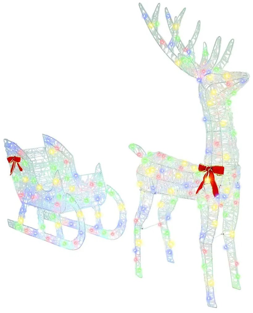 Rénszarvas húzta szán színes 70 x 26 x 128,5 cm Akril