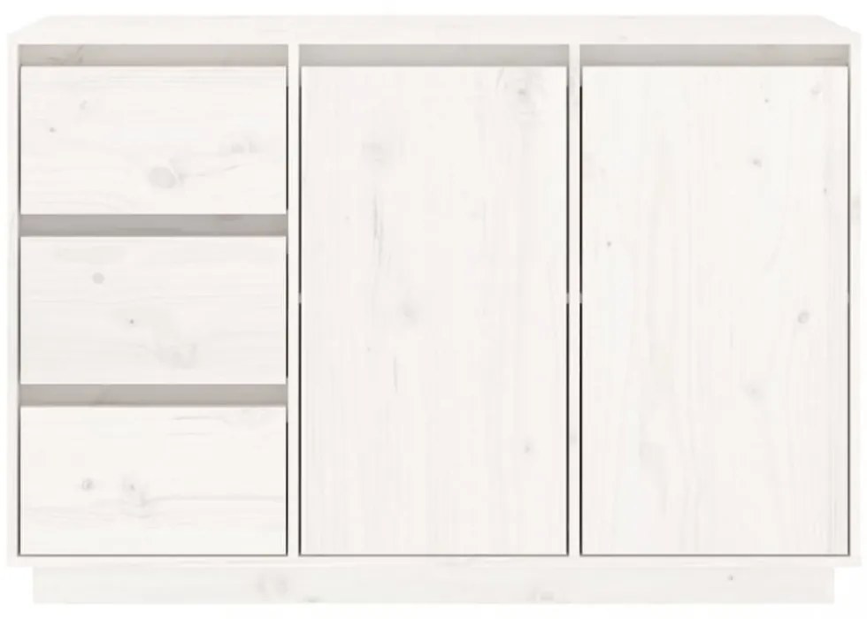 fehér tömör fenyőfa tálalószekrény 111 x 34 x 75 cm