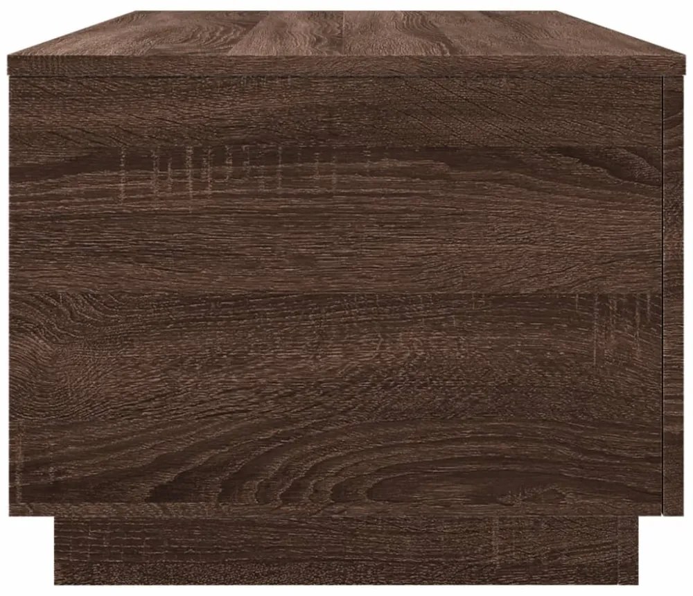 barna tölgyszínű dohányzóasztal LED-lámpákkal 90x50x40 cm