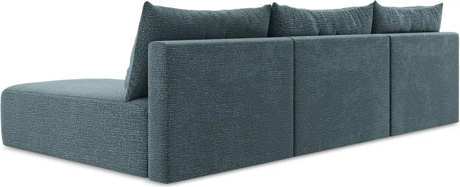 Türkiz kinyitható-tárolóhelyes sarokkanapé Kalena – Makamii