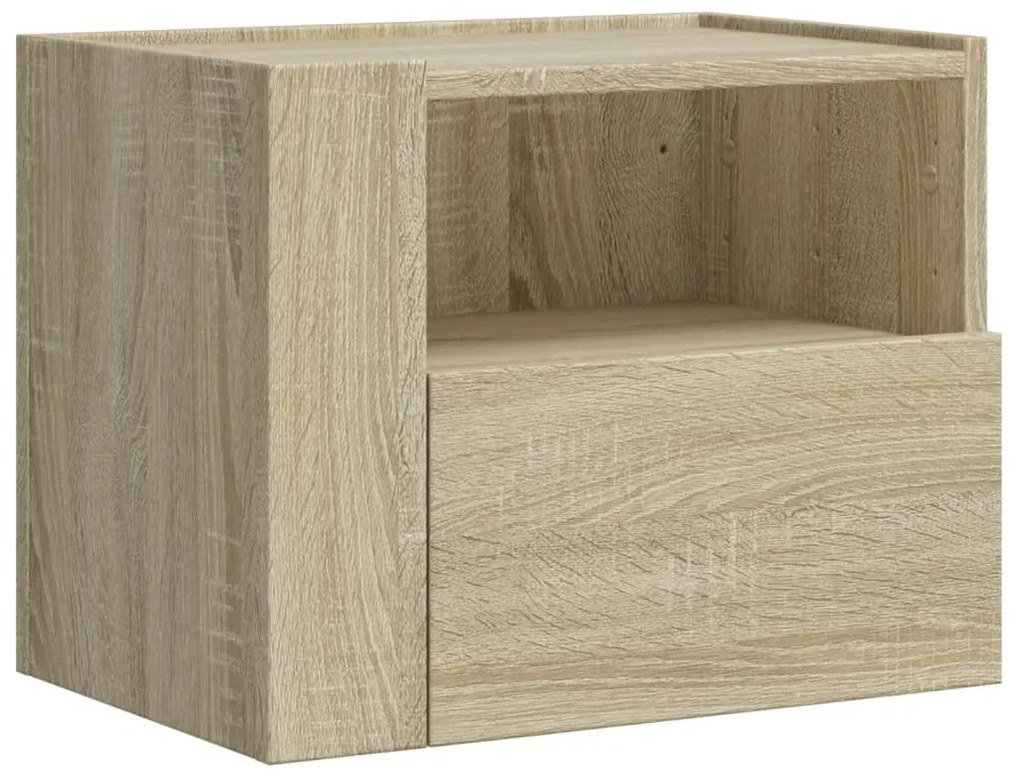 2 db sonoma tölgy színű fali éjjeliszekrény 45 x 30 x 35 cm