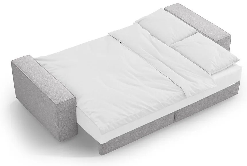 Világosszürke buklé kinyitható kanapé 247 cm Jodie – Micadoni Home