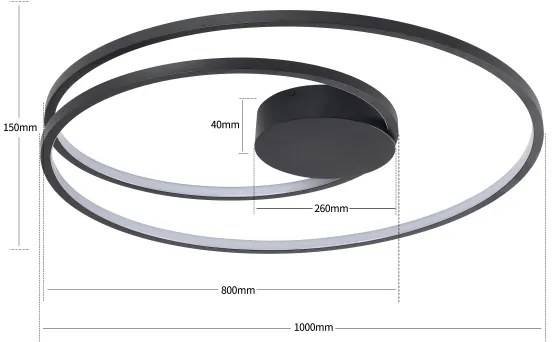 Brilagi - LED dimmelhető mennyezeti lámpa TWISTER LED/105W/230V átm. 100 cm fekete + távirányító