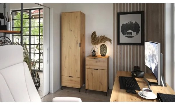 LORA fiókos szekrény, artisan tölgy kivitelben