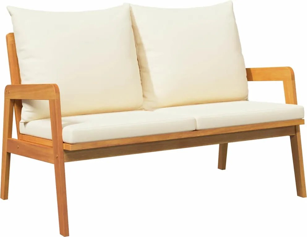 vidaXL Bisztró készlet párnával 2 pcs Olaj Természetes Tömör Akácfa