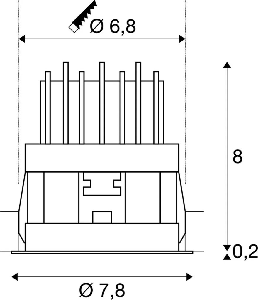 SLV HORN 1002592 Beépíthető spotlámpa 1xLED 3000K 445LM IP20