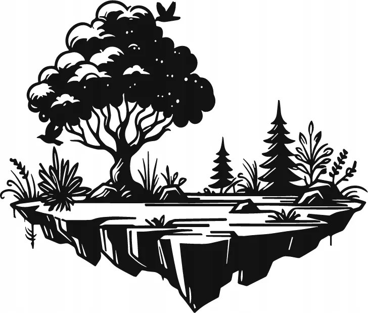 Fali dekoráció Kép minta Fa A Szigeten