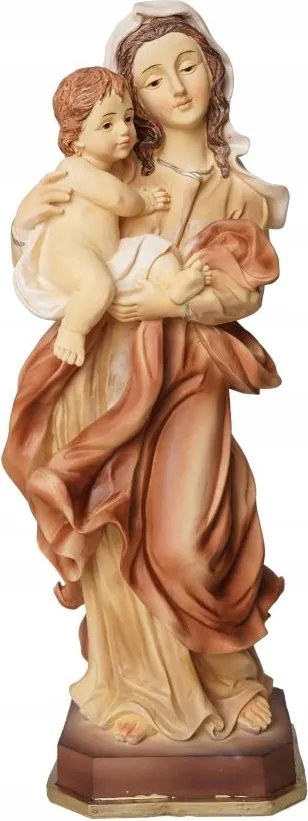 Szűzanya figura Jézussal Pácolt 38cm