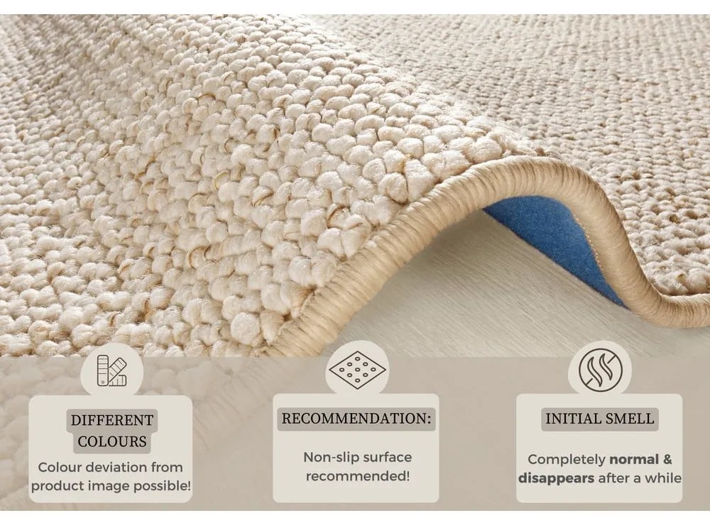 Krémszínű szőnyeg 140x200 cm Wolly – BT Carpet