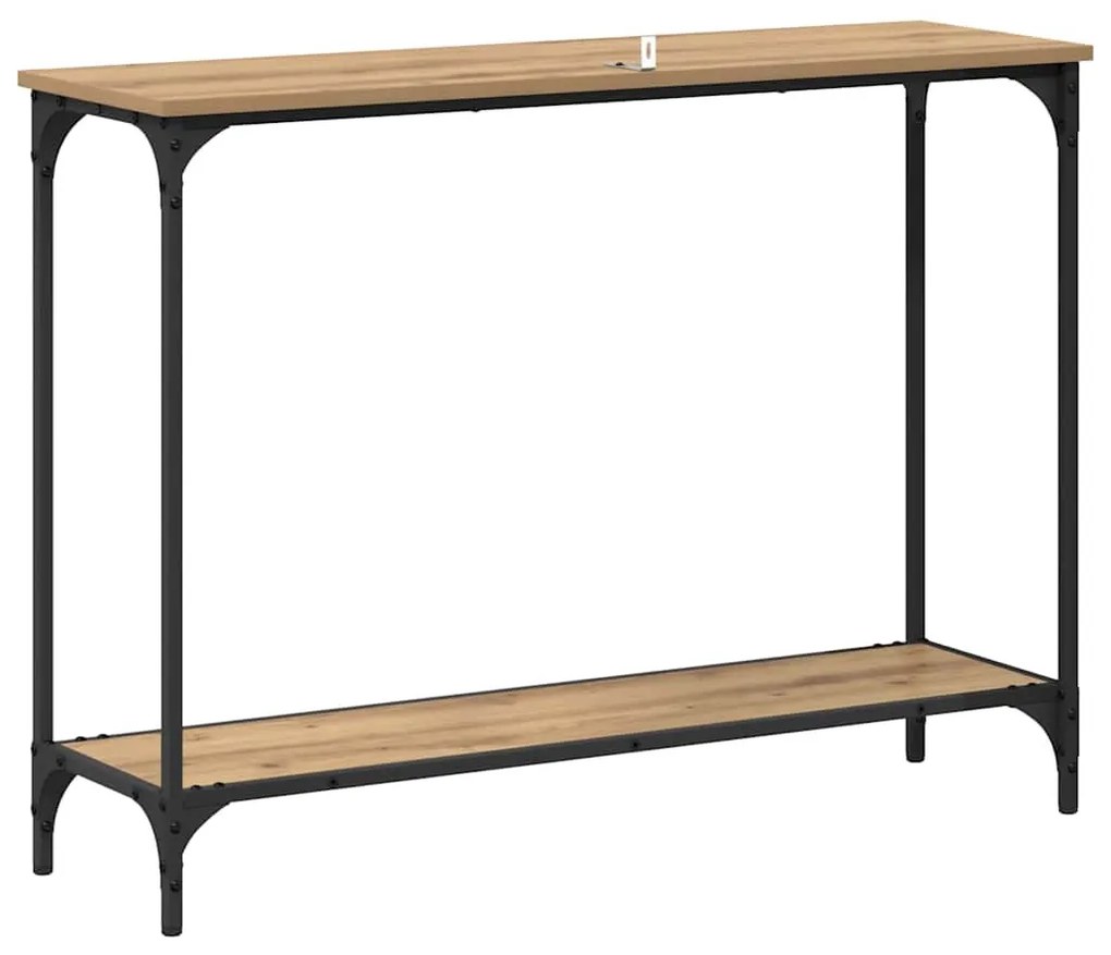 Konzolasztal kézműves tölgy 101 x 30.5 x 75 cm Faanyag