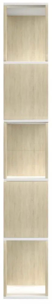 fehér-sonoma forgácslap könyvszekrény/térelválasztó 80x24x159 cm