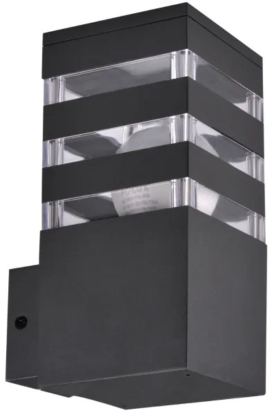 LED RGBW fényerőszabályozható kültéri fali lámpatest TEKSAS 1xE27/12W/230V IP44 antracit