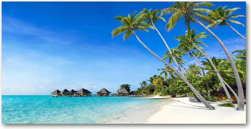 Fotó vászonkép edzett üveg Maldív-szigetek 140x70
