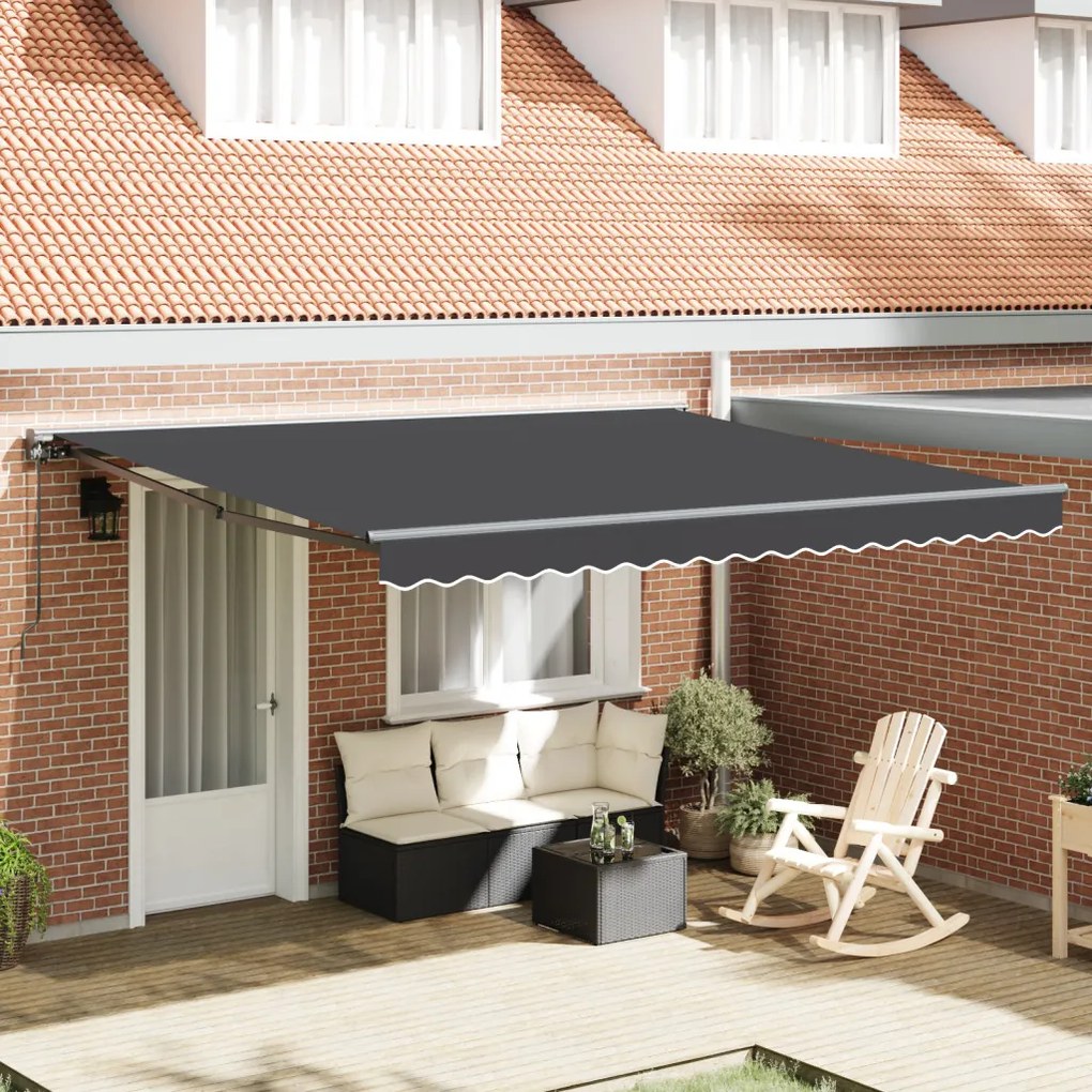 Kézi Behúzható Napellenző Narancs és Fehér 350x250 cm