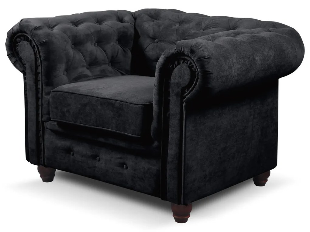 Infinity Chesterfield fotel Fekete