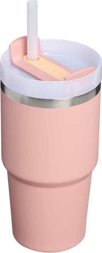 Barackszínű rozsdamentes acél termosz szívószállal 600 ml Quencher H2.O FlowState™ Tumble Peach Rose – Stanley