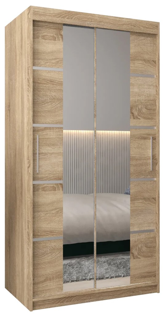 Ruhásszekrény 100 cm Verika 4 100 (szonoma tölgy). 1064258