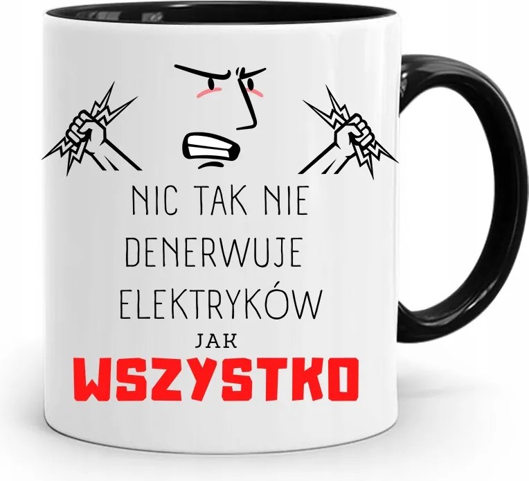 Fekete Bögre Villanyszerelőnek Minden Idegesítő, fényképes nyomattal