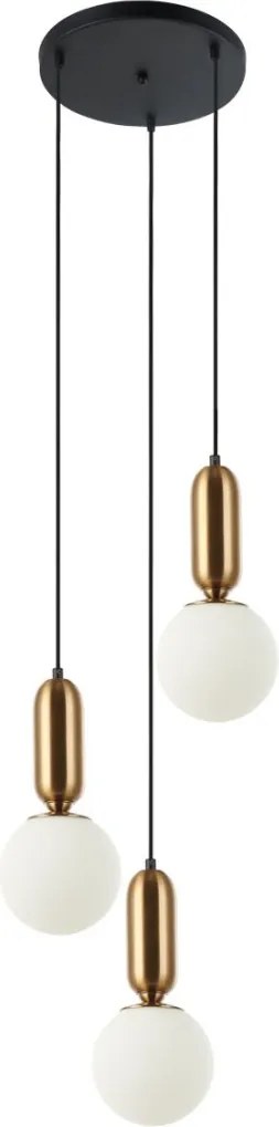 ITALUX PND-02340-3S-BRO ALDEVA Többágú Függesztett Lámpa Antik Bronz, Fehér E27 IP20