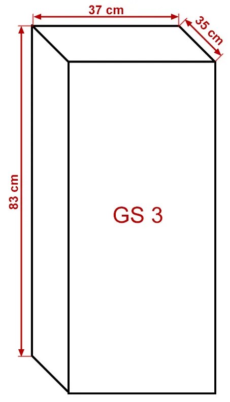 prince panama gs3 függőleges szekrény elem magasfényű fekete