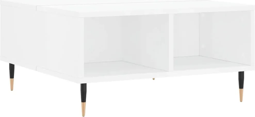 vidaXL magasfényű fehér szerelt fa dohányzóasztal 60x 60 x 30 cm